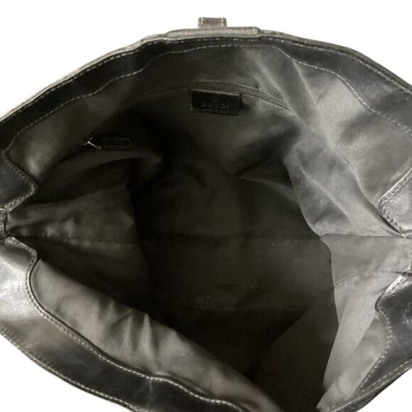 Elegant black suede gg Jackie bag with piston lock - Picture 12 of 16